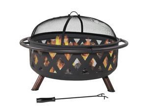 Sunnydaze Large Black Crossweave Fire Pit, 36 Inch Diameter Sunnydaze Large Black Crossweave Fire Pit, 36 Inch Diameter