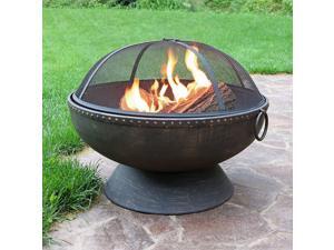 Sunnydaze Outdoor Fire Pit Bowl - 30 Inch Large Round Wood Burning Patio & Backyard Firepit for Outside with Spark Screen, Fireplace Poker, and Metal Grate Sunnydaze Outdoor Fire Pit Bowl - 30 Inch Large Round Wood Burning Patio & Backyard Firepit for Outside with Spark Screen, Fireplace Poker, and Metal Grate