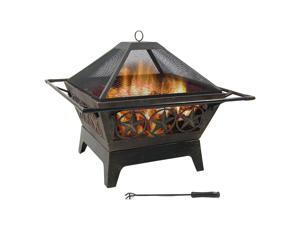 Sunnydaze Northern Galaxy Outdoor Fire Pit - 32 Inch Large Square Wood Burning Patio & Backyard Firepit for Outside with Cooking BBQ Grill Grate, Spark Screen, and Fireplace Poker Sunnydaze Northern Galaxy Outdoor Fire Pit - 32 Inch Large Square Wood Burning Patio & Backyard Firepit for Outside with Cooking BBQ Grill Grate, Spark Screen, and Fireplace Poker