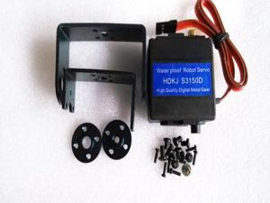 Wide-angle Waterproof High Torque 15kg .cm Metal Gear Digital servo + Metal holder mount Bracket for RC Wingless Robot Truck Wide-angle Waterproof High Torque 15kg .cm Metal Gear Digital servo + Metal holder mount Bracket for RC Wingless Robot Truck