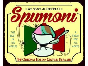 Spumoni Italian Crowd Pleaser Vintage Metal Ice Cream Tin Sign Spumoni Italian Crowd Pleaser Vintage Metal Ice Cream Tin Sign