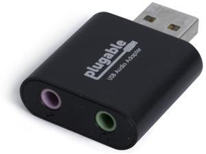 Plugable USB Audio Adapter Mini Sound Card with 3.5mm Headphone and Mic Jacks Plugable USB Audio Adapter Mini Sound Card with 3.5mm Headphone and Mic Jacks
