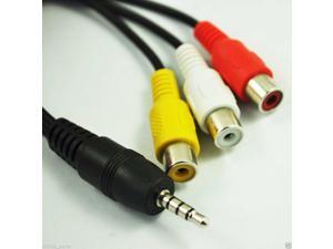 new 20cm Black DC 3.5mm Plug Male to 3 RCA Female Adaptor Audio Video Cable new 20cm Black DC 3.5mm Plug Male to 3 RCA Female Adaptor Audio Video Cable