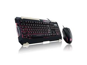 Thermaltake KB-CMC-PLBDUS-01 Tt Esports Commander Led Illumination Gaming Keyboard & Mouse Combo Bundle, Red Thermaltake KB-CMC-PLBDUS-01 Tt Esports Commander Led Illumination Gaming Keyboard & Mouse Combo Bundle, Red