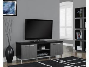 Monarch Specialties Black Grey Hollow-Core TV Console I 2590 Monarch Specialties Black Grey Hollow-Core TV Console I 2590