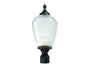 Matte Black with Clear Glass Acorn 1 Light Post Light Matte Black with Clear Glass Acorn 1 Light Post Light