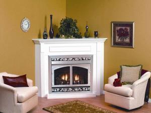 Standard Corner Cabinet Mantel EMBC1SW with Base - White Standard Corner Cabinet Mantel EMBC1SW with Base - White