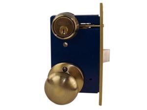 Marks 22AC/5-W-LH Antique Brass, Left Hand, Ornamental Knobe Rose Mortise Entry Lockset Iron Gate Door Double Cylinder Lock Set, 2-1/2" Backset, 1" X 7-1/8" Faceplate Marks 22AC/5-W-LH Antique Brass, Left Hand, Ornamental Knobe Rose Mortise Entry Lockset Iron Gate Door Double Cylinder Lock Set, 2-1/2" Backset, 1" X 7-1/8" Faceplate
