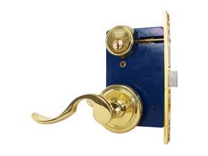 Marks, 9225AC/3-W-LHR, Polished Brass, Left Hand, Ornamental Lever Rose Mortise Entry Lockset Iron Gate Door Double Cylinder Lock Set Marks, 9225AC/3-W-LHR, Polished Brass, Left Hand, Ornamental Lever Rose Mortise Entry Lockset Iron Gate Door Double Cylinder Lock Set