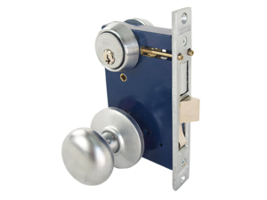 Marks 22AC/26D-W-LHR, Satin Chrome 26D, Left Hand, Ornament Knobe Mortise Lockset Lock Set, Iron Gate Double Cylinder Marks 22AC/26D-W-LHR, Satin Chrome 26D, Left Hand, Ornament Knobe Mortise Lockset Lock Set, Iron Gate Double Cylinder