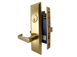 Marks Metro 116A/3, Polished Brass Left Hand Entrance Angled Lever Escutcheon Plate Mortise Entry Lockset, Screwless Angled Lever Thru-Bolted Lock Set Marks Metro 116A/3, Polished Brass Left Hand Entrance Angled Lever Escutcheon Plate Mortise Entry Lockset, Screwless Angled Lever Thru-Bolted Lock Set