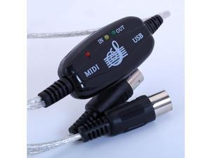 USB Type A Male to MIDI Cable with 16 MIDI Input/Output Channels USB Type A Male to MIDI Cable with 16 MIDI Input/Output Channels
