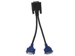 DVI-I DVI-Male To 2 VGA Female Monitor Video Splitter adapter Cable DVI-I DVI-Male To 2 VGA Female Monitor Video Splitter adapter Cable