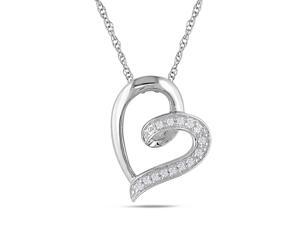 10k White Gold Diamond Heart Necklace 10k White Gold Diamond Heart Necklace