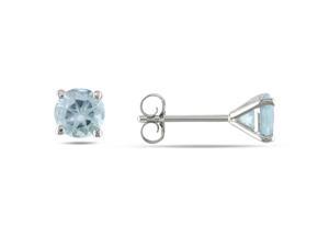Amour 14kt White Gold 4/5ct TGW Aquamarine Stud Earrings Amour 14kt White Gold 4/5ct TGW Aquamarine Stud Earrings