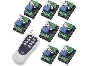 DC 12V One Transmitter with 8X 1 Channel Relays Learning Smart Wireless Remote Control Switch Black&White Transmitter DC 12V One Transmitter with 8X 1 Channel Relays Learning Smart Wireless Remote Control Switch Black&White Transmitter