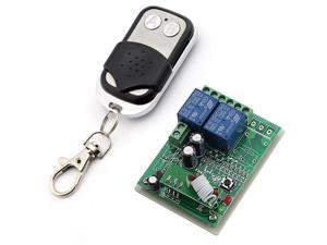DC 12V 2 Channels 2 Keys Smart Wireless Remote Control Switch Inching Self-locking Black Transmitter DC 12V 2 Channels 2 Keys Smart Wireless Remote Control Switch Inching Self-locking Black Transmitter