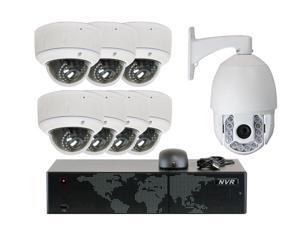 GW 8 Channel 1920P IP Outdoor / Indoor NVR Security Camera System with 7 x 5MP 1920P IP PoE 2.8-12mm Varifocal Dome Cameras, 1 x 4MP 1520P IP PTZ 20X Optical Zoom Camera, Pre-installed 4TB HDD GW 8 Channel 1920P IP Outdoor / Indoor NVR Security Camera System with 7 x 5MP 1920P IP PoE 2.8-12mm Varifocal Dome Cameras, 1 x 4MP 1520P IP PTZ 20X Optical Zoom Camera, Pre-installed 4TB HDD
