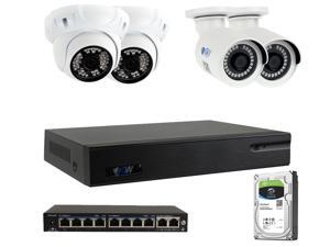 GW 8 Channel H.265 HEVC NVR w/ 4K HDMI Output 5MP Security System, 4 x HD 5MP IP PoE Camera (2592 x 1920p) In/Outdoor Digital WDR - 5 Megapixel (More Pixels Than 1080P, 300% More Detailed Than 720P) GW 8 Channel H.265 HEVC NVR w/ 4K HDMI Output 5MP Security System, 4 x HD 5MP IP PoE Camera (2592 x 1920p) In/Outdoor Digital WDR - 5 Megapixel (More Pixels Than 1080P, 300% More Detailed Than 720P)