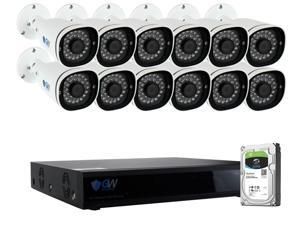 GW Built-in microphone PoE IP Security System, 16CH 4K H.265 NVR with 12x 5MP 1920P IP Camera, Day/Night Weather Proof, Video Audio Power All Thru One Ethernet Cable, 4TB GW Built-in microphone PoE IP Security System, 16CH 4K H.265 NVR with 12x 5MP 1920P IP Camera, Day/Night Weather Proof, Video Audio Power All Thru One Ethernet Cable, 4TB