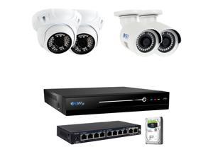 GW 8 Channel H.265 HEVC NVR w/ 4K HDMI Output 5MP Security System, 4 x HD 5MP IP PoE Camera (2592 x 1920p) In/Outdoor Digital WDR - 5 Megapixel (More Pixels Than 1080P, 300% More Detailed Than 720P) GW 8 Channel H.265 HEVC NVR w/ 4K HDMI Output 5MP Security System, 4 x HD 5MP IP PoE Camera (2592 x 1920p) In/Outdoor Digital WDR - 5 Megapixel (More Pixels Than 1080P, 300% More Detailed Than 720P)
