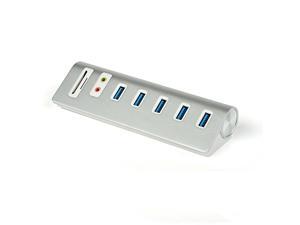 FREEGENE USB 3.0 Hub 5 Ports with SD/TF Card Reader and External Stereo Sound Adapter Combo and 5V/4A High-Capacity Power Supply for PC and Laptops FREEGENE USB 3.0 Hub 5 Ports with SD/TF Card Reader and External Stereo Sound Adapter Combo and 5V/4A High-Capacity Power Supply for PC and Laptops
