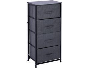 HOMCOM Storage Shelf Drawer Chest Organizer Units Storage Cabinet 4 Drawers with Attached Handle, Steel Frame with No-Skid Feet, Black & Grey HOMCOM Storage Shelf Drawer Chest Organizer Units Storage Cabinet 4 Drawers with Attached Handle, Steel Frame with No-Skid Feet, Black & Grey
