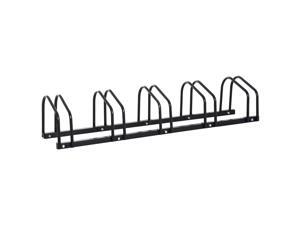 HOMCOM Bike Stand Parking Rack Floor or Wall Mount Bicycle Cycle Storage Locking Stand (5 Racks, Black) HOMCOM Bike Stand Parking Rack Floor or Wall Mount Bicycle Cycle Storage Locking Stand (5 Racks, Black)