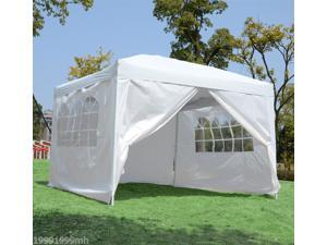Outsunny10x10FT Pop Up Party Tent Folding Gazebo Wedding Tent Canopy with Side Walls White Outsunny10x10FT Pop Up Party Tent Folding Gazebo Wedding Tent Canopy with Side Walls White