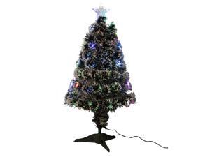 3ft Pre-Lit LED Optical Fiber Christmas Tree Artificial Evergreen Xmas Tree w/ 3ft Pre-Lit LED Optical Fiber Christmas Tree Artificial Evergreen Xmas Tree w/