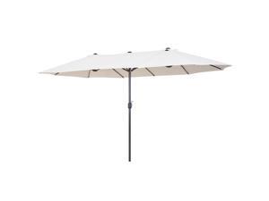 15ft Double-Sided Patio Umbrella Parasol Sun Shelter Canopy Shade 15ft Double-Sided Patio Umbrella Parasol Sun Shelter Canopy Shade
