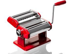 Stainless Steel Red Pasta Maker Spaghetti - Roller & Pasta Machine Noodle Maker Stainless Steel Red Pasta Maker Spaghetti - Roller & Pasta Machine Noodle Maker