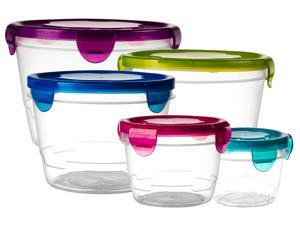 10 Pc Reusable Refrigerator Containers – Colorful Freezer Microwavable Plastic Container w/ Vented Lids (Round) 10 Pc Reusable Refrigerator Containers – Colorful Freezer Microwavable Plastic Container w/ Vented Lids (Round)
