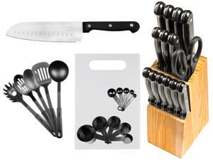 29 Pc Chef's Kitchen Knife Set w/ Block - Stainless Steel Cutlery Sets - Cooking Knives & Kitchen Utensils 29 Pc Chef's Kitchen Knife Set w/ Block - Stainless Steel Cutlery Sets - Cooking Knives & Kitchen Utensils