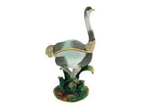24k Gold Plated Swarovski Crystal Enamel Ostrich Keepsake / Trinket Box - Gift Boxed 24k Gold Plated Swarovski Crystal Enamel Ostrich Keepsake / Trinket Box - Gift Boxed