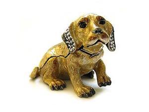 Pewter Swarovski Crystal Enameled Beagle Keepsake Box (2 1/2 x 3 3/4) - Gift Boxed Pewter Swarovski Crystal Enameled Beagle Keepsake Box (2 1/2 x 3 3/4) - Gift Boxed