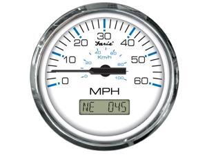 FARIA CHESAPEAKE WHITE SS 4" SPEEDOMETER 60MPH GPS FARIA CHESAPEAKE WHITE SS 4" SPEEDOMETER 60MPH GPS
