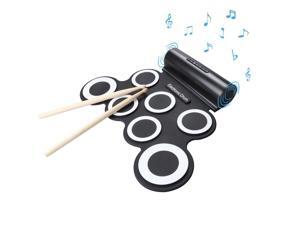 Portable Electronic Roll-Up Drum Kit, Foldable Drum Set Built in Speaker With DrumSticks, Foot Pedals 7 Drum Pads ,Headp Portable Electronic Roll-Up Drum Kit, Foldable Drum Set Built in Speaker With DrumSticks, Foot Pedals 7 Drum Pads ,Headp