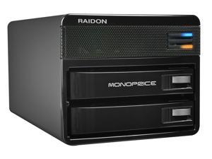 Monoprice 110202 2-Bay USB 3.0 DAS Button Tray RAID Enclosure - Black Monoprice 110202 2-Bay USB 3.0 DAS Button Tray RAID Enclosure - Black