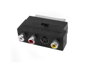 Global Bargains RGB Scart to Composite 3 RCA + SV HS Audio AV TV Audio Adapter Black Global Bargains RGB Scart to Composite 3 RCA + SV HS Audio AV TV Audio Adapter Black