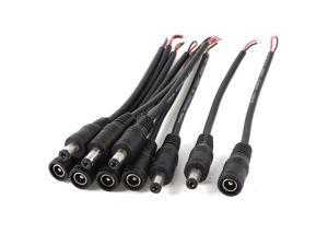 Unique Bargains DC 5.5mmx2.1mm Power Pigtail Female Male Cord Lead 5 Pairs Black for CCTV Camera Unique Bargains DC 5.5mmx2.1mm Power Pigtail Female Male Cord Lead 5 Pairs Black for CCTV Camera