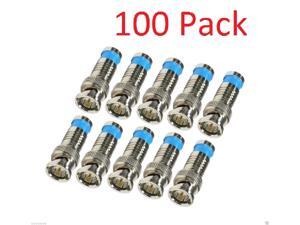 100 Pack Lot BNC Male Waterproof Compression Connector for RG6 Coax Cable CCTV 100 Pack Lot BNC Male Waterproof Compression Connector for RG6 Coax Cable CCTV