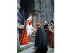 Edmund Blair Leighton The Charity of St. Elizabeth of Hungary - 16" x 24" Premium Canvas Print Edmund Blair Leighton The Charity of St. Elizabeth of Hungary - 16" x 24" Premium Canvas Print