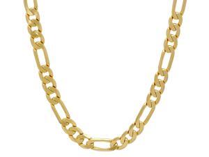 1 6mm High-Polished 0.16 mils (4 microns) 14k Yellow Gold Plated Flat Figaro Necklace, 30 inches + Jewelry Cloth & Pouch 1 6mm High-Polished 0.16 mils (4 microns) 14k Yellow Gold Plated Flat Figaro Necklace, 30 inches + Jewelry Cloth & Pouch