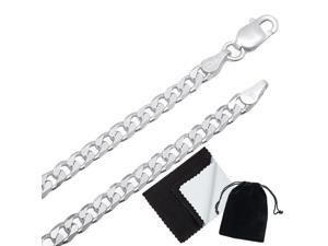 3.5mm 925 Sterling Silver Nickel-Free Beveled Cuban Curb Link Italian Chain, 20" + Cleaning Cloth 3.5mm 925 Sterling Silver Nickel-Free Beveled Cuban Curb Link Italian Chain, 20" + Cleaning Cloth