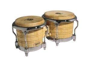 Latin Percussion LP201AX2 Generation II Bongos, Natural Finish with Chrome Comfort Curve Rims Latin Percussion LP201AX2 Generation II Bongos, Natural Finish with Chrome Comfort Curve Rims