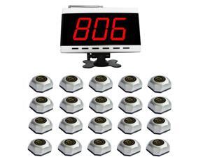 SINGCALL.Wireless Hospital Calling System.Waiter Caller for Customer Getting Attendant by Pressing a Table Button.Pack of 1 pc White Diaplay and 20 pcs Table Bells SINGCALL.Wireless Hospital Calling System.Waiter Caller for Customer Getting Attendant by Pressing a Table Button.Pack of 1 pc White Diaplay and 20 pcs Table Bells