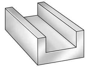 ZORO SELECT 6ALY4 U-Channel,AL 6063,1 In Leg,2 In x 8 ft ZORO SELECT 6ALY4 U-Channel,AL 6063,1 In Leg,2 In x 8 ft