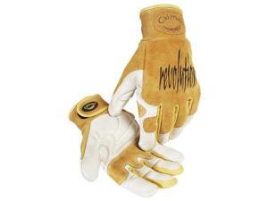 CAIMAN 1828-4 Glove,Welding,9 In L,Tan and Gold,M,Pr CAIMAN 1828-4 Glove,Welding,9 In L,Tan and Gold,M,Pr