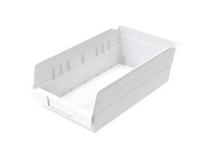 AKRO-MILS 30130WHITE White Shelf Bin, 11-5/8"L x 6-5/8"W x 4"H AKRO-MILS 30130WHITE White Shelf Bin, 11-5/8"L x 6-5/8"W x 4"H
